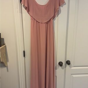 Show Me Your Mumu Caitlin Ruffle Dusty Rose Maxi Dress